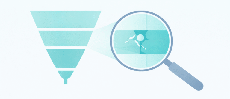 Analysis of a conversion funnel: marketing funnel and a closer look at a point of friction to optimize.